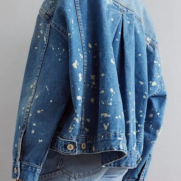 We The Free Opal Swing CALYSPO Denim Jacket Free People XL - Picture 2 of 12